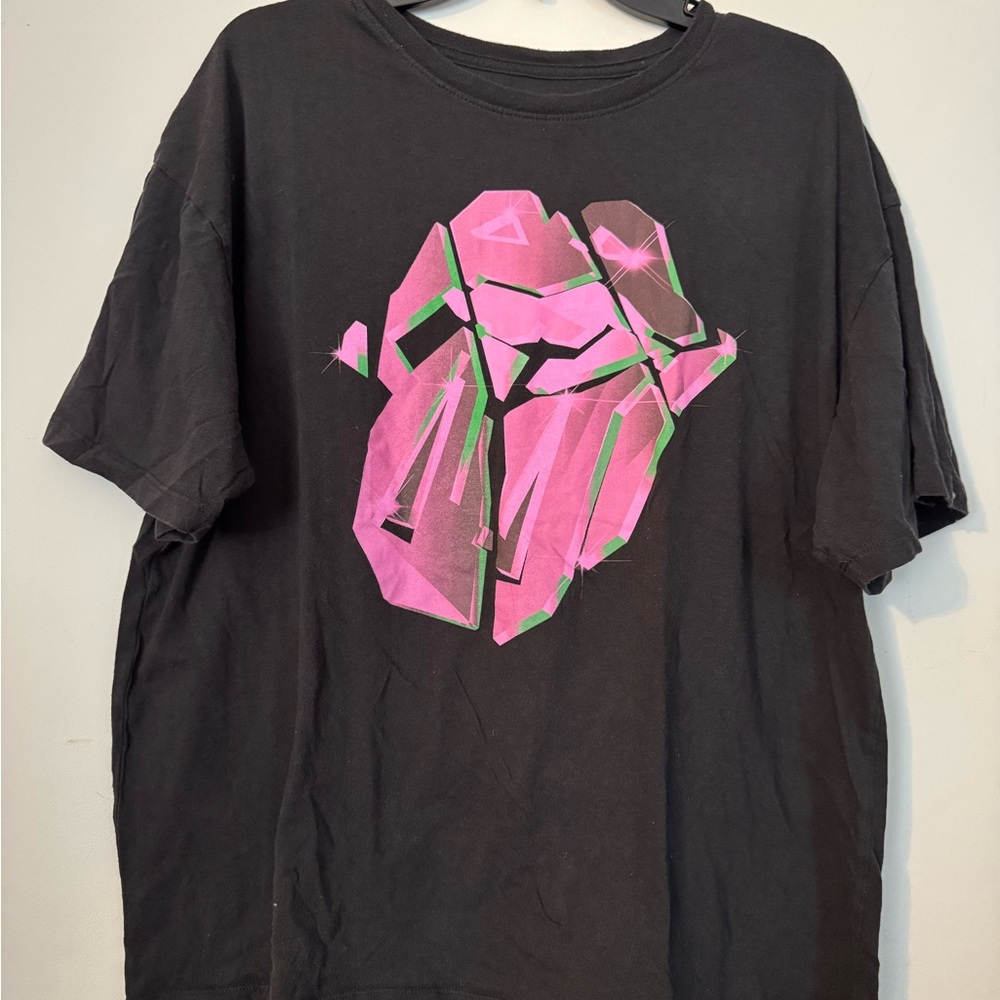 Graphic Black T-Shirt with Pink Design